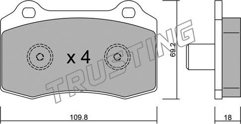 Trusting 260.5 - Тормозные колодки, дисковые, комплект avtokuzovplus.com.ua