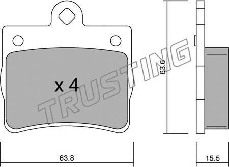 Trusting 264.0 - Тормозные колодки, дисковые, комплект avtokuzovplus.com.ua