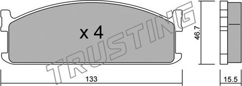 Trusting 274.0 - Тормозные колодки, дисковые, комплект avtokuzovplus.com.ua