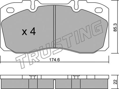 Trusting 277.0 - Тормозные колодки, дисковые, комплект avtokuzovplus.com.ua