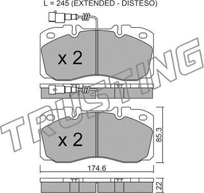 Trusting 277.5 - Тормозные колодки, дисковые, комплект autodnr.net