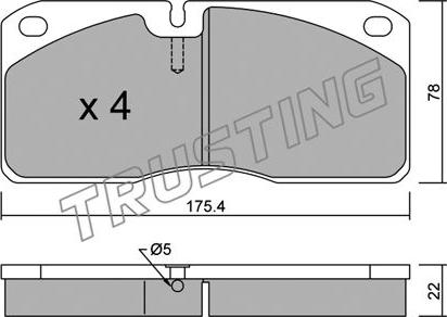 Trusting 278.0 - Гальмівні колодки, дискові гальма autocars.com.ua