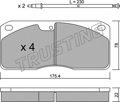 Trusting 279.0W - Тормозные колодки, дисковые, комплект avtokuzovplus.com.ua