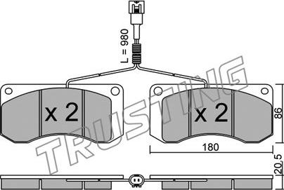 Trusting 281.1 - Тормозные колодки, дисковые, комплект avtokuzovplus.com.ua