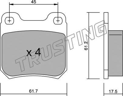 Trusting 284.1 - Гальмівні колодки, дискові гальма autocars.com.ua