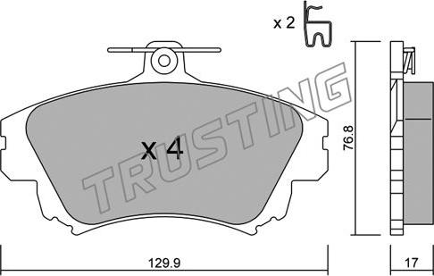 Trusting 295.0 - Тормозные колодки, дисковые, комплект avtokuzovplus.com.ua