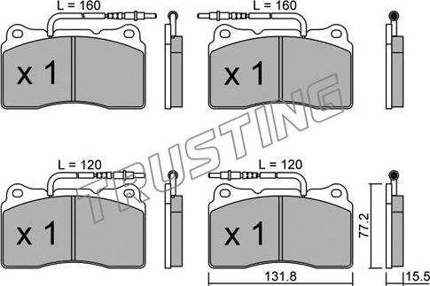 Trusting 297.3 - Тормозные колодки, дисковые, комплект avtokuzovplus.com.ua