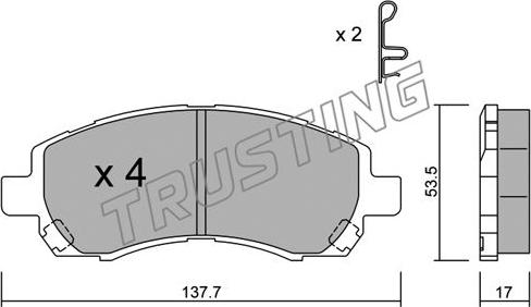 Trusting 304.0 - Гальмівні колодки, дискові гальма autocars.com.ua