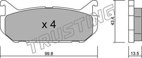 Trusting 312.0 - Тормозные колодки, дисковые, комплект avtokuzovplus.com.ua