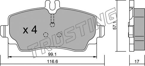 Trusting 319.0 - Гальмівні колодки, дискові гальма autocars.com.ua