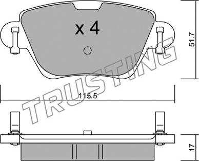 Trusting 328.0 - Тормозные колодки, дисковые, комплект avtokuzovplus.com.ua