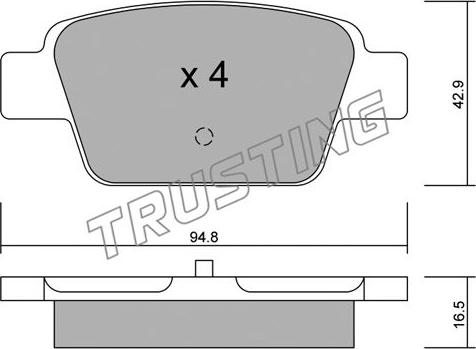 Trusting 332.0 - Гальмівні колодки, дискові гальма autocars.com.ua