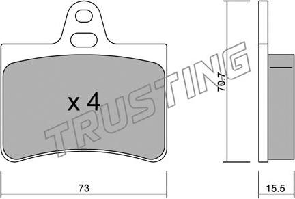 Trusting 342.0 - Гальмівні колодки, дискові гальма autocars.com.ua