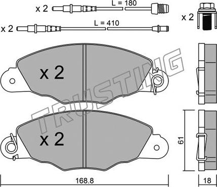 Trusting 343.1 - Гальмівні колодки, дискові гальма autocars.com.ua