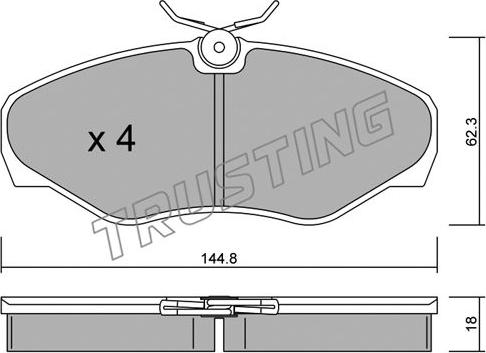 Trusting 347.2 - Тормозные колодки, дисковые, комплект avtokuzovplus.com.ua