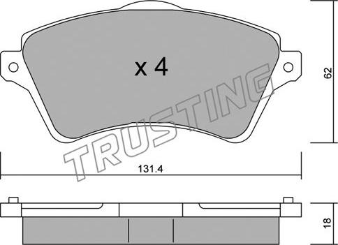 Trusting 358.0 - Гальмівні колодки, дискові гальма autocars.com.ua