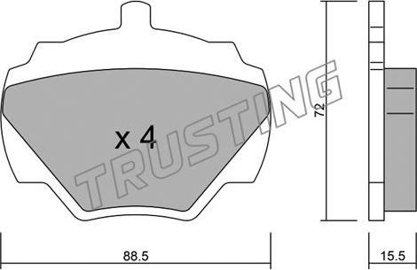 Trusting 362.0 - Гальмівні колодки, дискові гальма autocars.com.ua