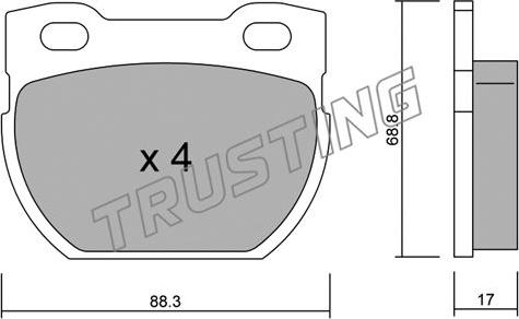 Trusting 363.1 - Гальмівні колодки, дискові гальма autocars.com.ua