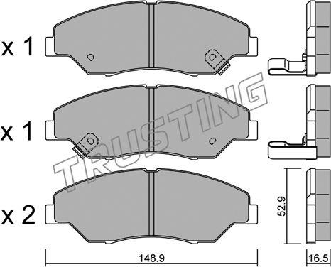 Trusting 385.0 - Тормозные колодки, дисковые, комплект avtokuzovplus.com.ua