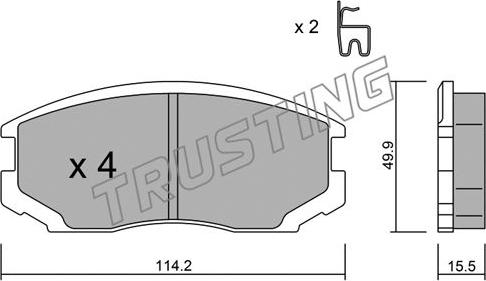 Trusting 391.0 - Гальмівні колодки, дискові гальма autocars.com.ua