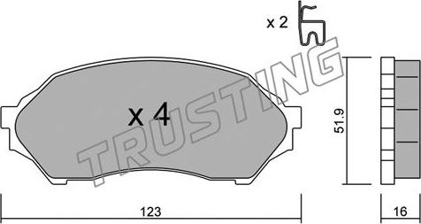 Trusting 396.0 - Гальмівні колодки, дискові гальма autocars.com.ua