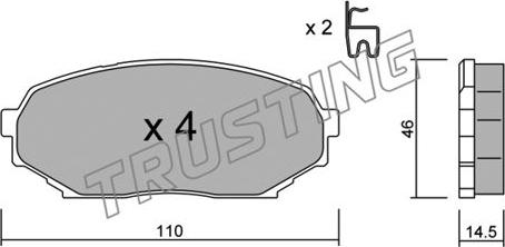 Trusting 397.0 - Гальмівні колодки, дискові гальма autocars.com.ua