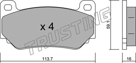 Trusting 406.0 - Гальмівні колодки, дискові гальма autocars.com.ua