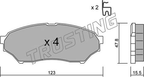 Trusting 412.0 - Тормозные колодки, дисковые, комплект avtokuzovplus.com.ua