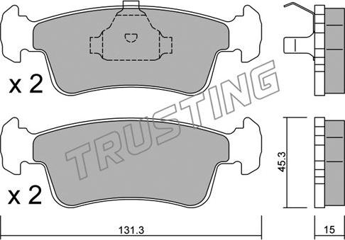 Trusting 435.0 - Гальмівні колодки, дискові гальма autocars.com.ua