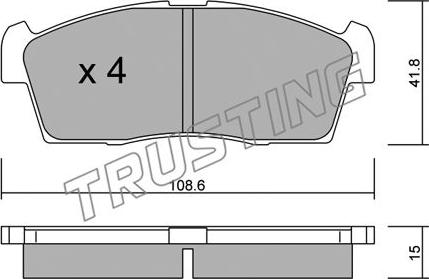 Trusting 455.0 - Тормозные колодки, дисковые, комплект avtokuzovplus.com.ua