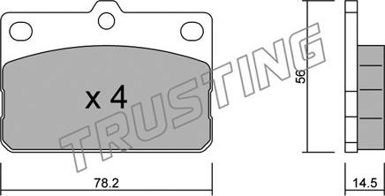 Trusting 456.0 - Тормозные колодки, дисковые, комплект avtokuzovplus.com.ua