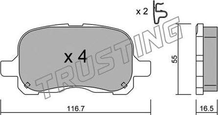 Trusting 458.0 - Гальмівні колодки, дискові гальма autocars.com.ua