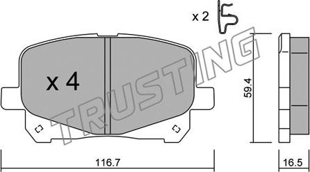 Trusting 459.0 - Тормозные колодки, дисковые, комплект autodnr.net