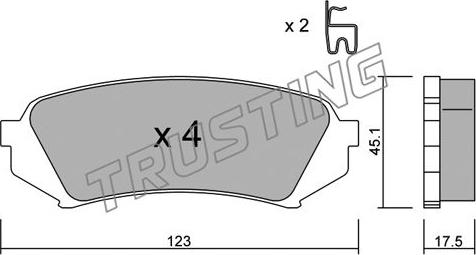 Trusting 469.0 - Гальмівні колодки, дискові гальма autocars.com.ua