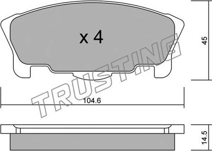 Trusting 474.0 - Гальмівні колодки, дискові гальма autocars.com.ua