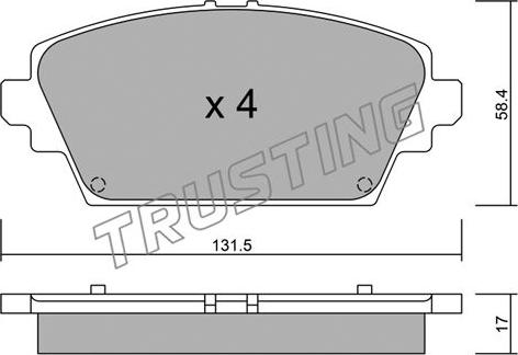 Trusting 480.0 - Гальмівні колодки, дискові гальма autocars.com.ua