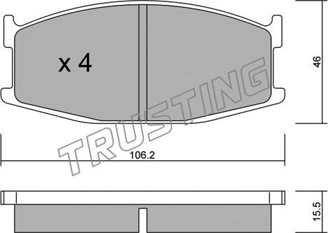 Trusting 484.0 - Тормозные колодки, дисковые, комплект autodnr.net