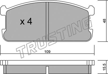 Trusting 496.0 - Тормозные колодки, дисковые, комплект avtokuzovplus.com.ua