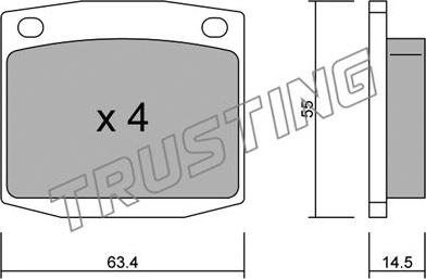 Trusting 502.0 - Тормозные колодки, дисковые, комплект avtokuzovplus.com.ua