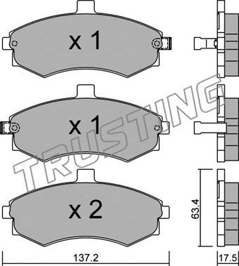 Trusting 520.0 - Гальмівні колодки, дискові гальма autocars.com.ua