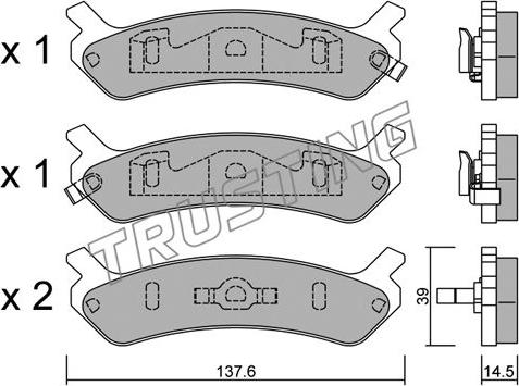 Trusting 521.0 - Тормозные колодки, дисковые, комплект avtokuzovplus.com.ua