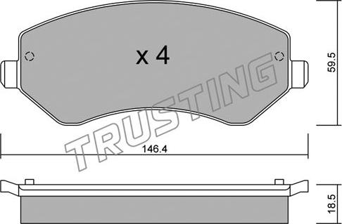 Trusting 540.0 - Тормозные колодки, дисковые, комплект avtokuzovplus.com.ua