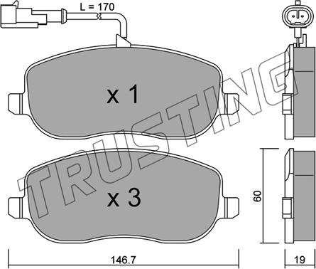 Trusting 546.1 - Тормозные колодки, дисковые, комплект avtokuzovplus.com.ua