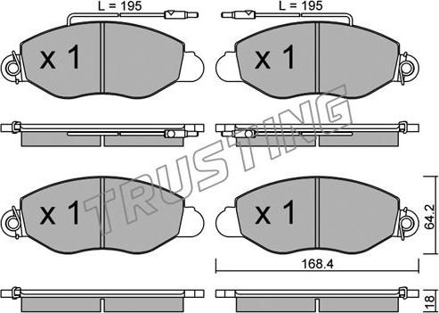 Trusting 552.1 - Гальмівні колодки, дискові гальма autocars.com.ua