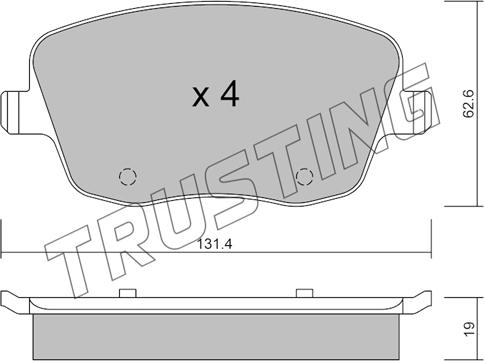 Trusting 563.0 - Гальмівні колодки, дискові гальма autocars.com.ua