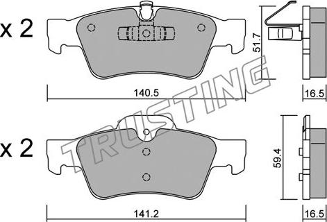 Trusting 584.1 - Гальмівні колодки, дискові гальма autocars.com.ua