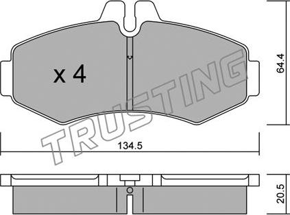 Trusting 589.0 - Гальмівні колодки, дискові гальма autocars.com.ua