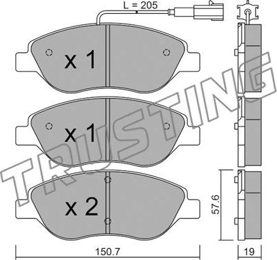 Trusting 593.0 - Тормозные колодки, дисковые, комплект autodnr.net