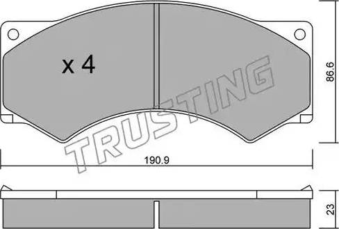 Trusting 595.0 - Тормозные колодки, дисковые, комплект avtokuzovplus.com.ua