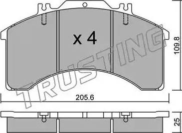 Trusting 596.0 - Гальмівні колодки, дискові гальма autocars.com.ua